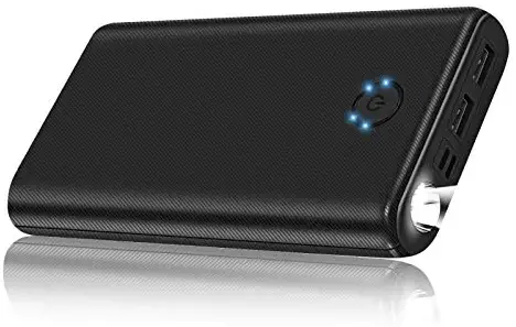 Power Bank Portable Charger 26800mAh Battery Pack Cell Charger with Dual Inputs and Dual Outputs Backup Battery,Power Indicator Flashlight Design Compatible with Tablets Smart Phones and other Devices