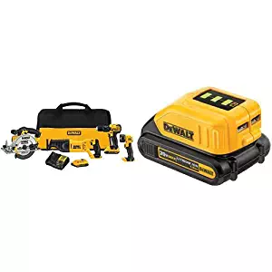 DEWALT DCK423D2 20V MAX 4-Tool Combo Kit and USB Power Source