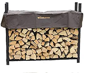 The Woodhaven 5ft Brown Firewood Rack with Cover