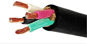 Custom Cable Connection 16/4 SOOW 16 AWG 4 Conductor 600 Volt Portable Power Cable - 25 Foot Roll in a Bag