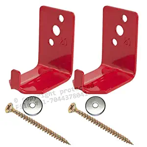 2 - Universal Fire Extinguisher Wall Hook, Mount, Bracket, Hanger for 15 to 20 Lb. Extinguisher - FREE SCREWS & WASHERS INCLUDED