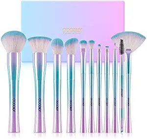 Docolor Makeup Brush Set,11Pcs Fantasy Makeup Brushes Essential Cosmetics Make Up for Face Eye Shadow Eyeliner Foundation Blush Lip Powder Liquid Cream Blending Complete Makeup Set