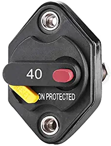 Heart Horse Circuit Breaker 40A with Manual Reset Home Inline Fuse Holder for Truck RV Marine Trailer Trolling Motor Amp Protection 12V-48V DC Reset Fuse Inverter Replacement