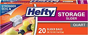 Hefty Slider Food Storage Bags, Quart Size, 9 Boxes of 20 Bags (180 Total)