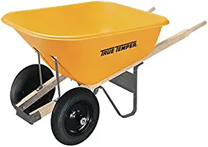 True Temper RP810 Dual Wheel Poly Wheelbarrow, 8 Cubic Foot