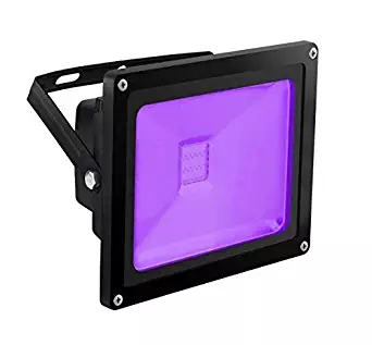 UV Light Black Light, HouLight High Power 20W Ultra Violet UV LED Flood Light IP65-Waterproof (85V-265V AC) for Blacklight Party Supplies, Neon Glow, Glow in The Dark, Fishing, Aquarium, Curing