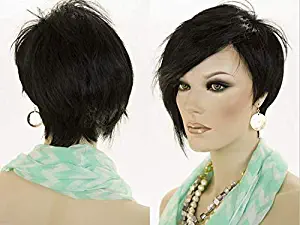 Kris Wig Jenner Short Black Brown Wig with Bang Makeup Cosplay Costume Accessories