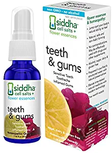 Siddha Remedies Teeth & Gums Spray for Gums & Toothache Relief, Sensitive Teeth | 100% Natural Homeopathic Remedy with Cell Salts and Flower Essences | No Alcohol No Sugar