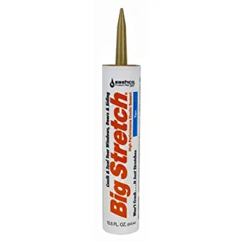 Sashco Big Stretch Acrylic Latex High Performance Caulking Sealant, 10.5 oz Cartridge, Tan