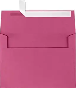 LUXPaper A7 Invitation Envelopes for 5 x 7 Cards in 80 lb. Magenta, Printable Envelopes for Invitations, w/Peel and Press Seal, 50 Pack, Envelope Size 5 1/4 x 7 1/4 (Magenta)