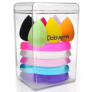 Dolovemk (6 Pieces) Micro Mini Makeup Sponge + (5 Pieces) Silicone Makeup Blenders Sili-sponge for Concealer Eyeshadow Illuminator, BB Cream Blending (Multi-Colors)