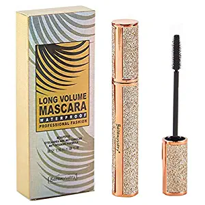 4D Waterproof Silk Fiber Lash Mascara, Thickening Lengthening Mascara No Clumping, Black Cosmetics, Smudge Proof Eyelashes,Voluminous Eyelashes