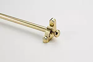 Heritage 36" Smooth Tubular Stair Rod Set Regular Brackets Round Finial Finish: Polished Brass