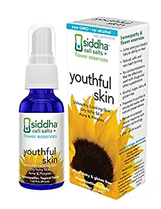 Siddha Remedies Youthful Skin Cell Salts Flower Essences for Dry Itchy Skin, Acne Pimples, Scar Removal | 100% Natural Plant Based Homeopathic Remedy | No Alcohol No Sugar