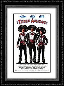 Three Amigos 20x24 Double Matted Black Ornate Framed Movie Poster Art Print