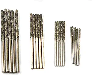 DRILAX Diamond Drill Bit Set 20 Pieces 4 Sizes 1mm 1.5mm 2mm 2.5mm Twist Tip Jewelry Beach Sea Glass Shells Gemstones Lapidary