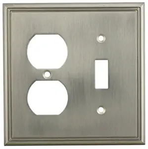 Cosmas 65022-SN Satin Nickel Single Toggle/Duplex Combo Electrical Outlet Wall Plate/Cover