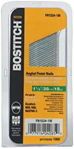 BOSTITCH FN1524-1M 1-1/2-Inch 15-Gauge FN Style Angled Finish Nails, 1000-Qty.