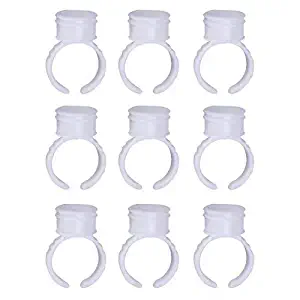 COOSKIN 100pcs Microblading Pigment Glue Rings Tattoo Ink Holder For Semi Permanent Makeup