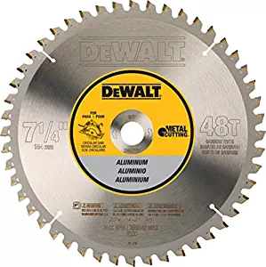 DEWALT DWA7761 48 Teeth Aluminum Cutting 5/8-Inch Arbor, 7-1/4-Inch