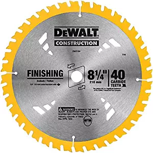 DEWALT DW3184 Series 20 8-1/4-Inch 40 Tooth ATB Thin Kerf Saw Blade with 5/8-Inch Arbor