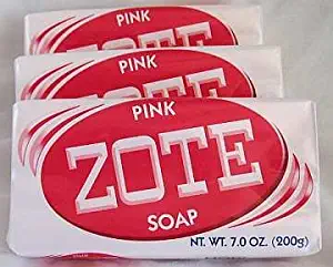 Zote Laundry Soap Bar - Stain Remover - Catfish Bait - Pink 3 Bars-7 Oz (200g) Each