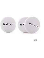 DMtse Three (3) Round Jumbo Velour Powder Puff 4.25 Inch (108cm) in White 3 Pieces for Face Makeup or Skin Care