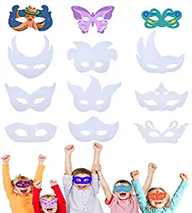 DIY Graffiti Paper Masks Party Favors Dress up Masks,Party Supplies with 12 Different Types,for Jungle Safari Theme Birthday Party/Cosplay Halloween Party