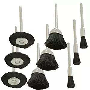 9 Pc Nylon Wire Wheel Brush Rotary Suit for Dremel 3000 4000 8220-2/28 395 7700-1/15 4000 3/34 Chicago Electric, Milwaukeen Nextec 1/8" Shank Hobbyy Clean Polish