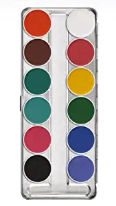 Kryolan 1104 Aquacolor Makeup Palette 12 Colors - FP2 (Brand New Colors)