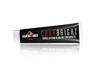 CHARBRIGHT Alkaline Charcoal Toothpaste – Organic Coconut Teeth Whitening Paste For a Brighter Smile, Healthy Gums & Fresh Breath –Natural Anti-Plaque Polishing Tooth Paste, Non-Fluoride & Non-Paraben