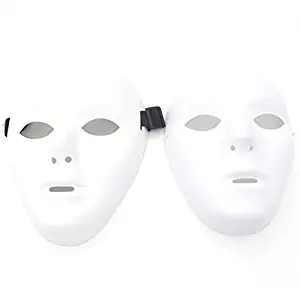 Kvvdi Scary White Blank Face Masks for Halloween DIY (Female+Male, White)