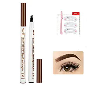 Secorn Eyebrow Tattoo Pen, Microblading Eyebrow Pen, Waterproof Eyebrow Pencil for Professional Makeup, Draws Natural Brow Hairs & Fills in Sparse Areas & Gaps, Lasting eye makeup, Dark Brown, 1 Count