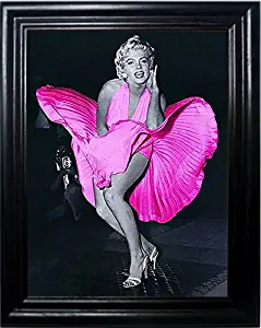 MARILYN MONROE PINK 3D FRAMED Wall Art----Lenticular Technology Causes The Artwork To Have Depth and Move-HOLOGRAM Style Images-HOLOGRAPHIC Optical Illusions By THOSE FLIPPING PICTURES