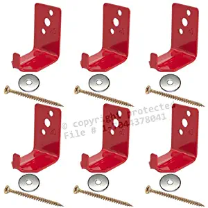 (6 Pack) - Universal Fire Extinguisher Wall Hook, Mount, Bracket, Hanger for 15 to 20 Lb. Extinguisher - FREE SCREWS & WASHERS INCLUDED