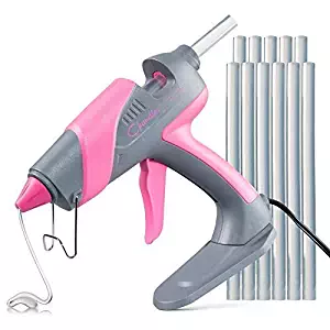 Chandler Tool Large Glue Gun - 60 Watt - Hot Glue Sticks & Patented Base Stand Included - for Arts Crafts School Home Repair DIY (Pink)