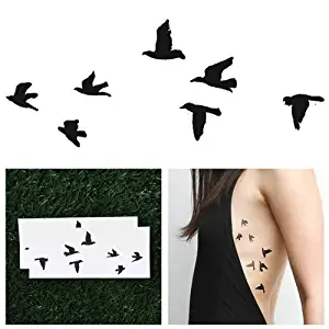 Tattify Birds Temporary Tattoo - Flock Yeah (Set of 2) - Other Styles Available - Fashionable Temporary Tattoos