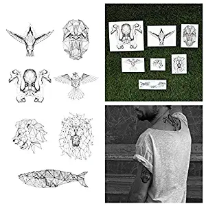 Tattify Animal Temporary Tattoos - Nature Calls (Set of 14 Tattoos - 2 of each Style) - Individual Style Available - Fashionable Temporary Tattoos