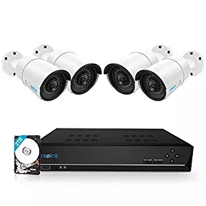 Reolink 8CH 5MP PoE Home Security Camera System, 4 x Wired 5MP Outdoor PoE IP Cameras, 5MP 8 Channel NVR Security System w/ 2TB HDD for 7/24 Recording Super HD RLK8-410B4-5MP