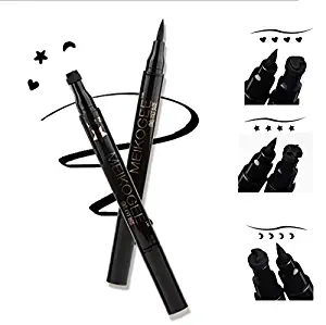 3pc Double Ends Waterproof Black Liquid Eyeliner Seal and Star Heart Moon Stamp