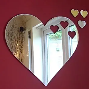 Cool Creations Small Hearts Out of Heart Mirror 12cm X 10cm (5inch x 4inch) with 3 Baby Hearts