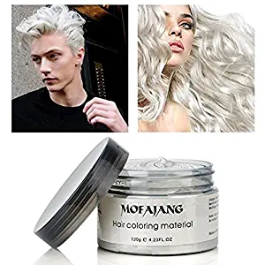 Temporary White Hair Color Wax, Efly MOFAJANG Instant Hairstyle Cream 4.23 oz Hair Pomades Hairstyle Wax for Men and Women (white)