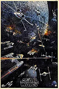 Star Wars (Style C, 1977) Movie Poster 24" x 36" - Guaranteed Certified PosterOffice Prints with Holographic Numbering for Authenticity.