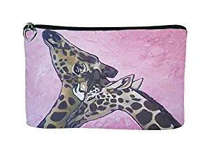 Cosmetic Bag, Zipper Pouch - Zip-top Closer - Taken From My Original Paintings - Animals (Giraffe - Comfort)