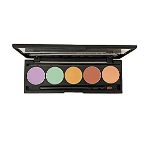 Dermaflage Color Corrector Palette, 5 Colors with Brush, Color Correcting Makeup, Concealer for Dark Circles, Acne, Scars - Makeup Magic from the Pros