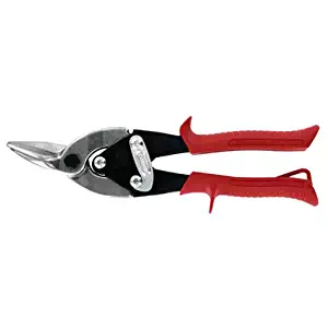 MIDWEST Aviation Snip - Left Cut Regular Tin Cutting Shears with Forged Blade & KUSH'N-POWER Comfort Grips - MWT-6716L