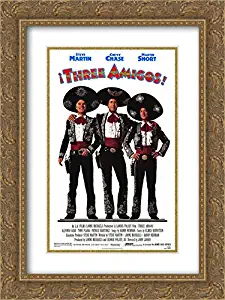 Three Amigos 20x24 Double Matted Gold Ornate Framed Movie Poster Art Print