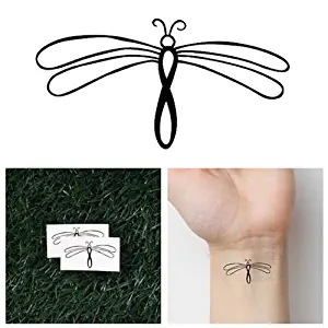 Tattify Dragonfly Temporary Tattoo - Keep Flying (Set of 2)