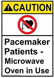 liuKen Caution Pacemaker Patients - Microwave Oven in Use Funny Warning Signs for Property Aluminum for Home Gate OSHA Safety Hazard Sign 8"x12" for Medical Facility