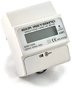 EKM Metering 120 Volt Pass-Through kWh Meter, 2-Wire (1 hot, 1 neutral), 50A, 60Hz, EKM-15IDS